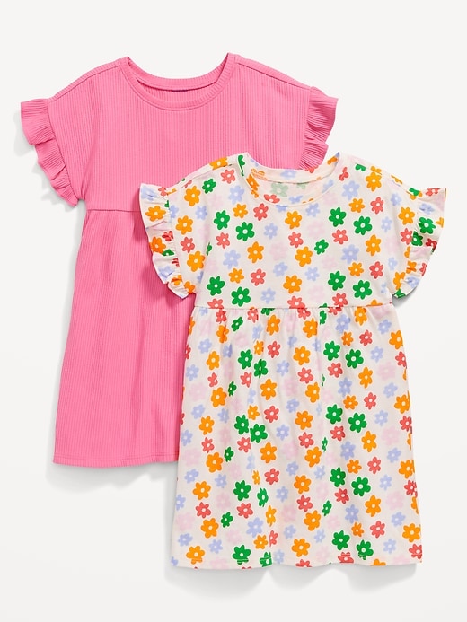 View large product image 1 of 1. Flutter-Sleeve Dress 2-Pack for Toddler Girls