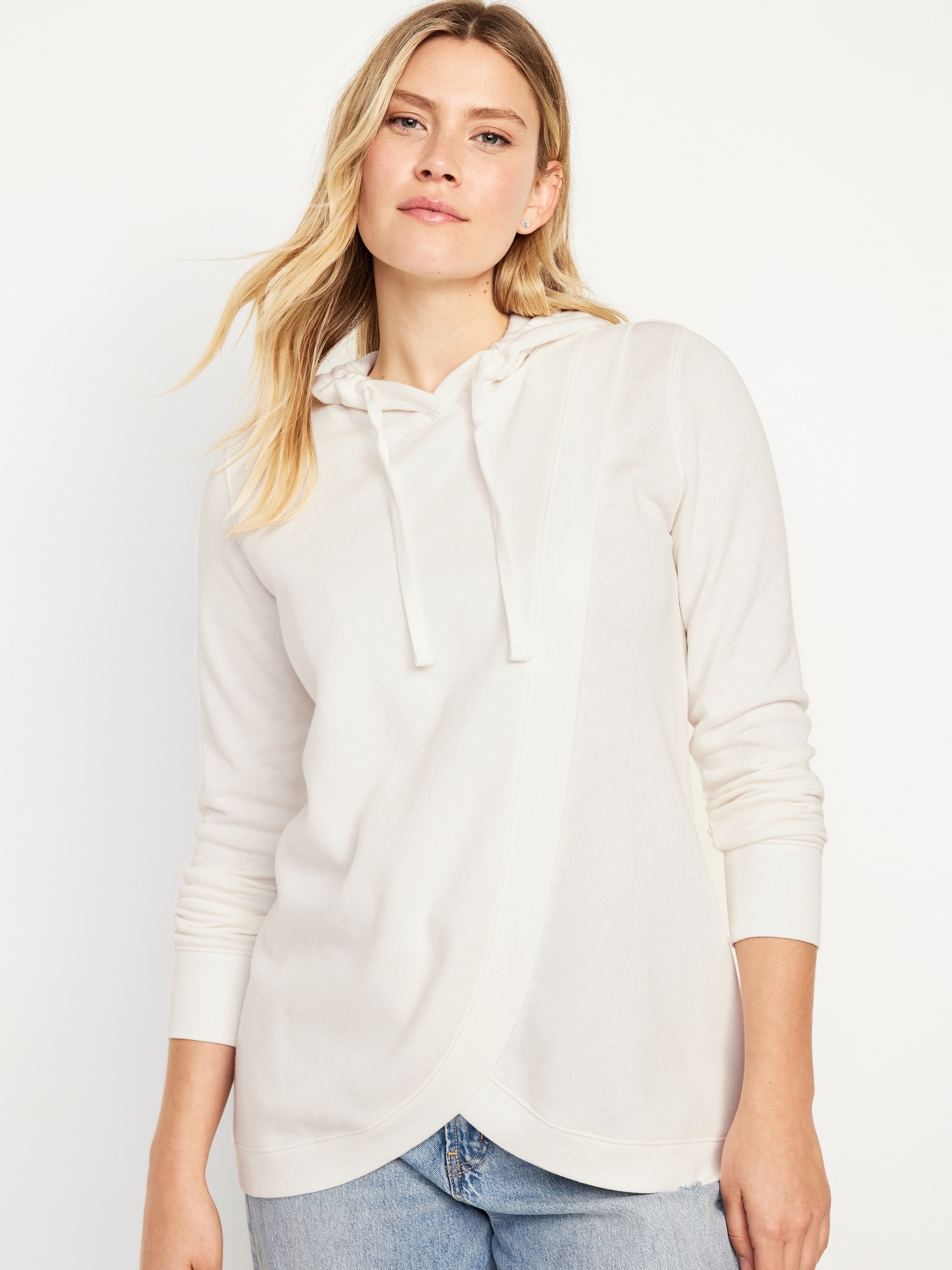 High-Neck with Buttons Nursing Pullover - Thyme Maternity