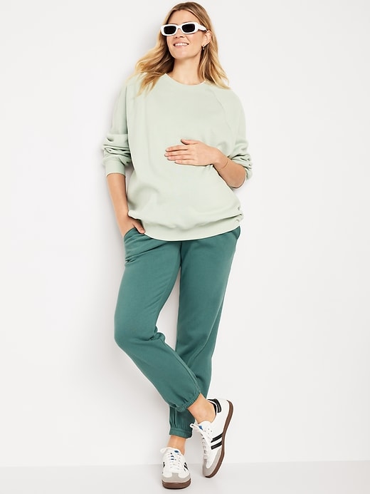 Image number 3 showing, Maternity Rollover-Waist Jogger Sweatpants