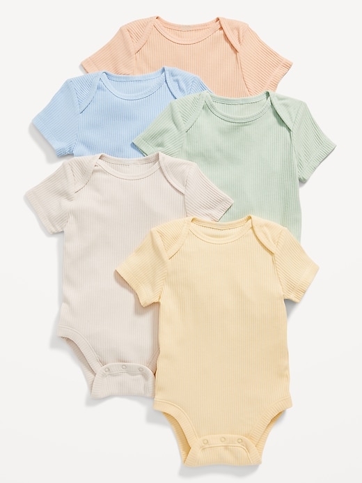View large product image 1 of 1. Unisex Short-Sleeve Bodysuit 5-Pack for Baby