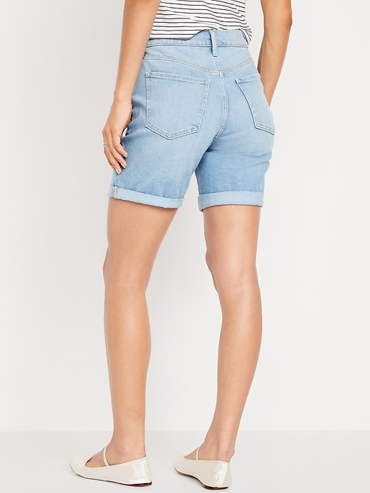 Image number 2 showing, High-Waisted Wow Jean Shorts -- 7-inch inseam