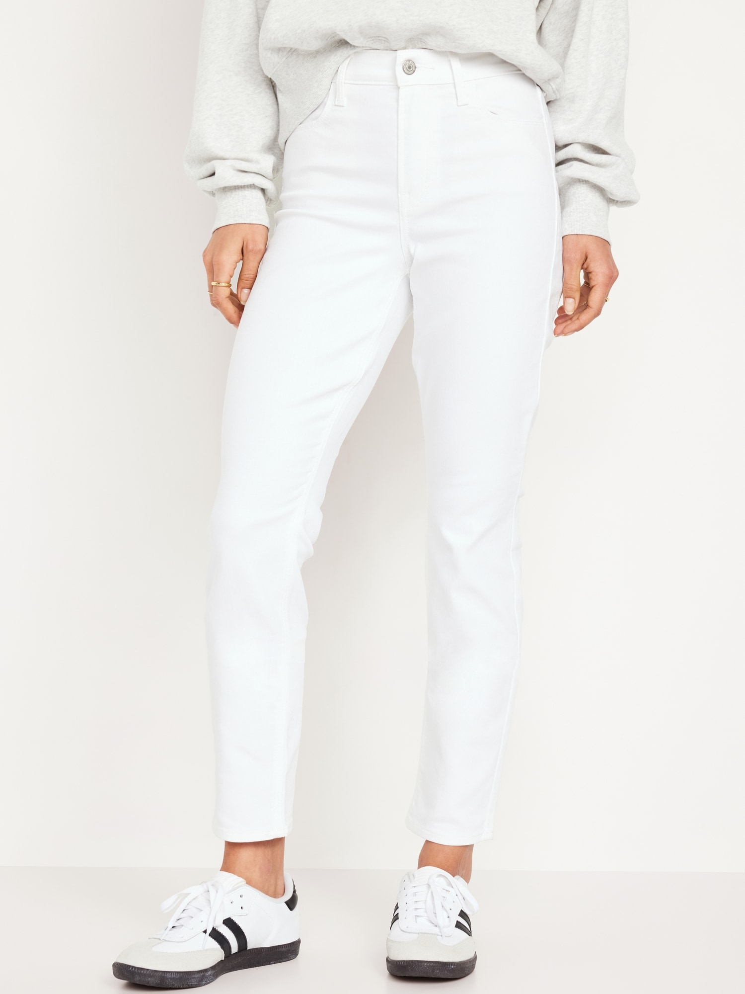 High-Waisted Wow Straight White Jeans