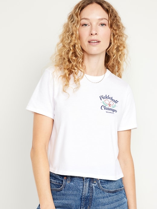 Image number 1 showing, EveryWear Crop Graphic T-Shirt