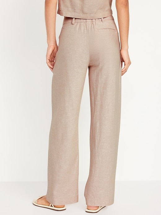 Image number 2 showing, Extra High-Waisted Linen-Blend Wide-Leg Taylor Pants