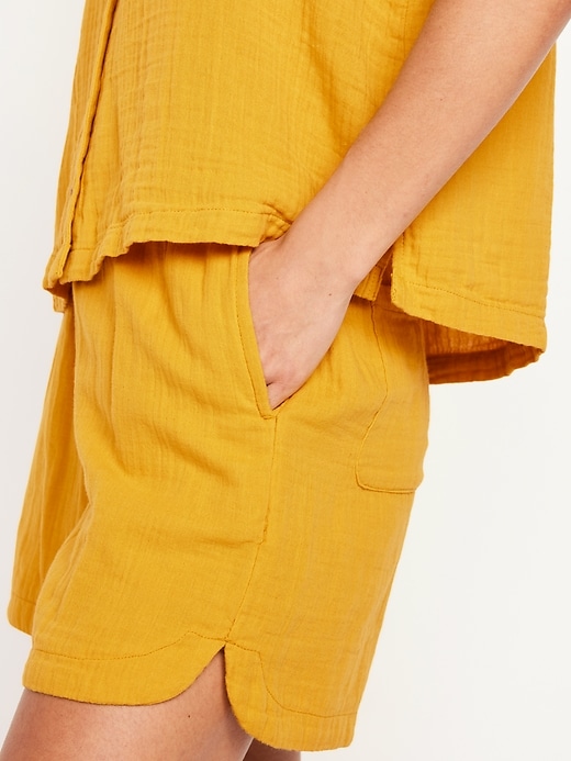 Image number 4 showing, Crinkle Gauze Button-Down Top