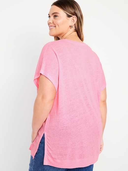 Image number 8 showing, Oversized Linen-Blend Tunic T-Shirt