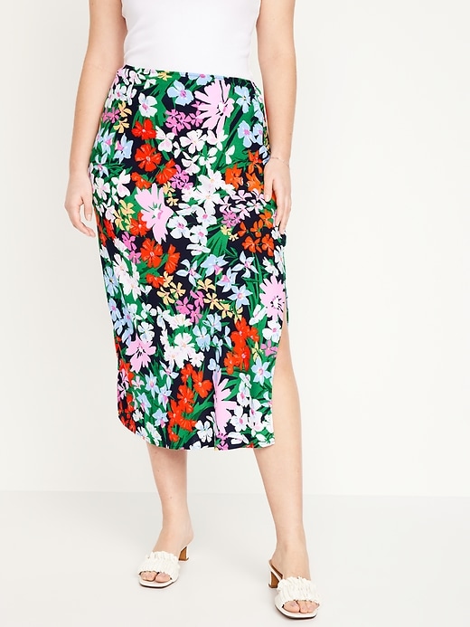 Image number 5 showing, High-Waisted Midi Slip Skirt
