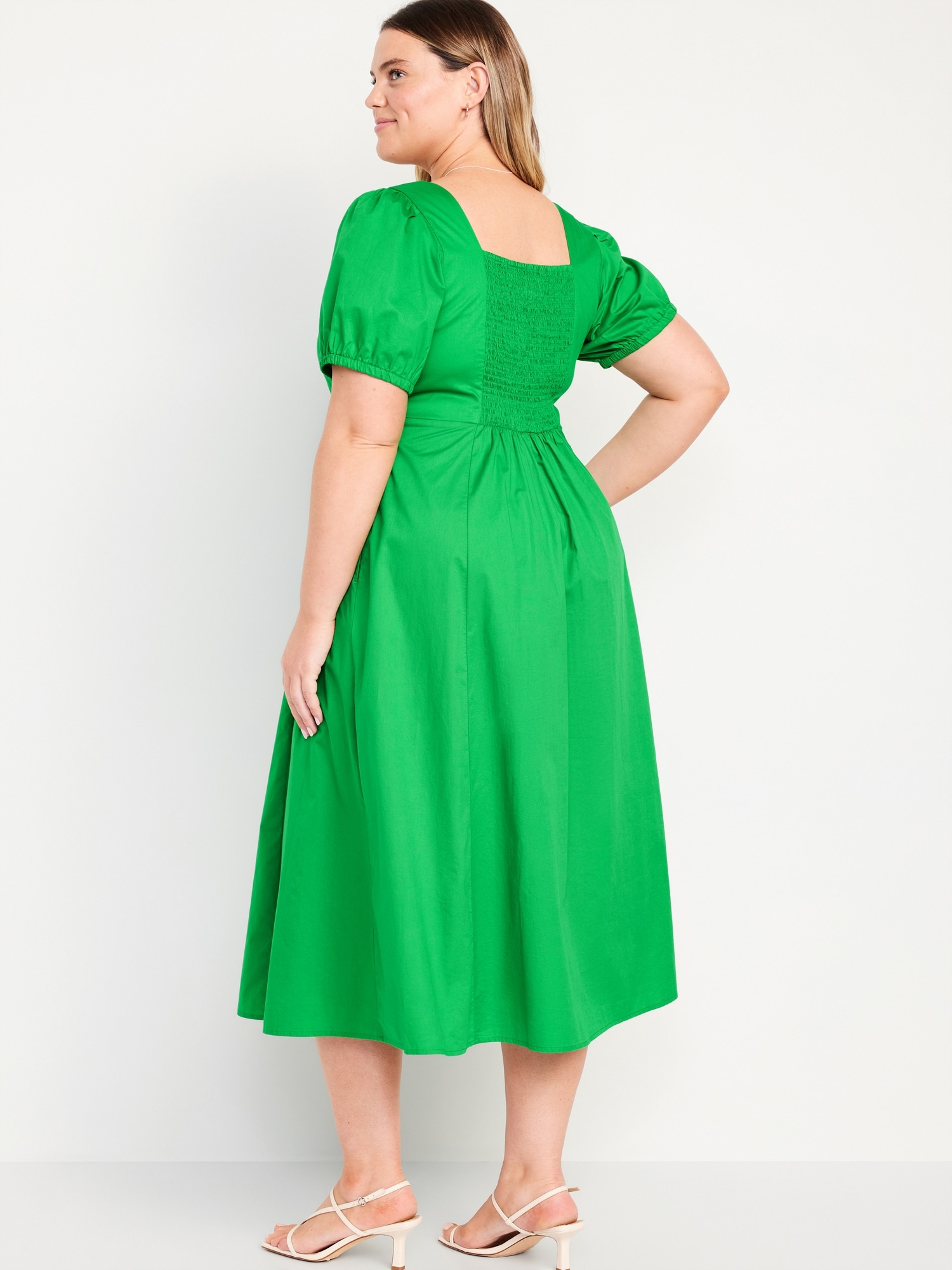 Buy Khaki Green Poplin Midi Shirred Waist Skirt from Next Canada