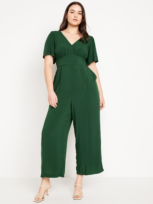 Image number 4 showing, Waist-Defined Puff-Sleeve Jumpsuit