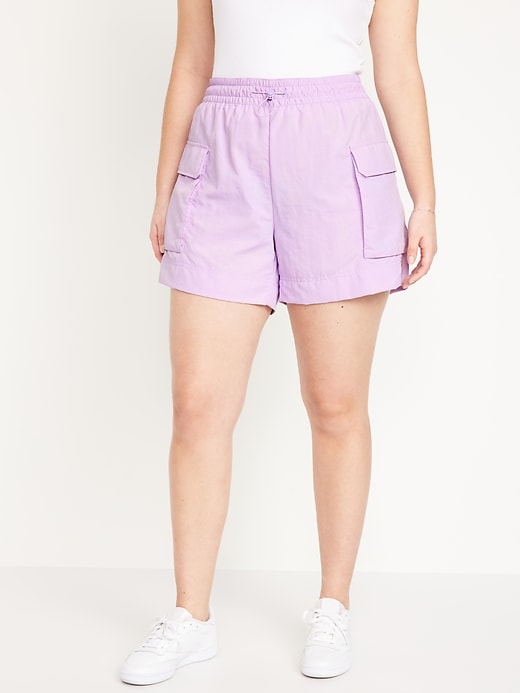 Image number 5 showing, High-Waisted Cargo Utility Shorts -- 5-inch inseam