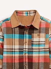 View large product image 3 of 3. Cozy Flannel Microfleece-Lined Pocket Shirt for Toddler Boys