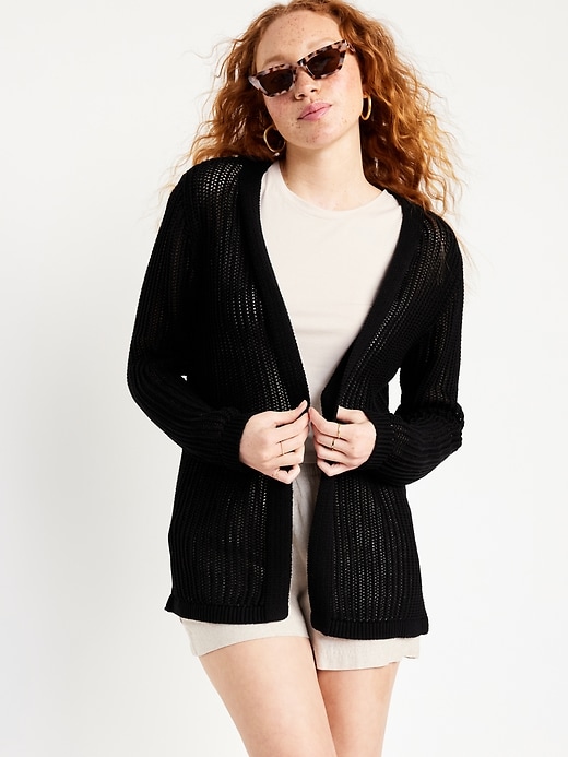 Image number 3 showing, Open-Front Longline Sweater