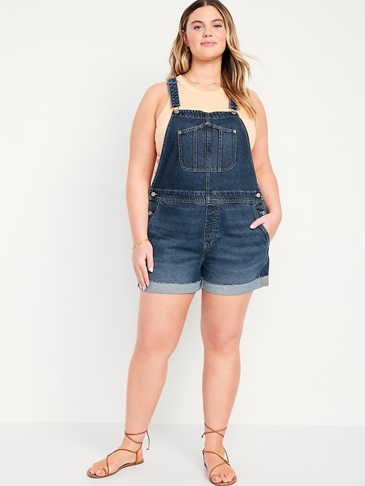 Image number 7 showing, Slouchy Jean Shortalls -- 3.5-inch inseam