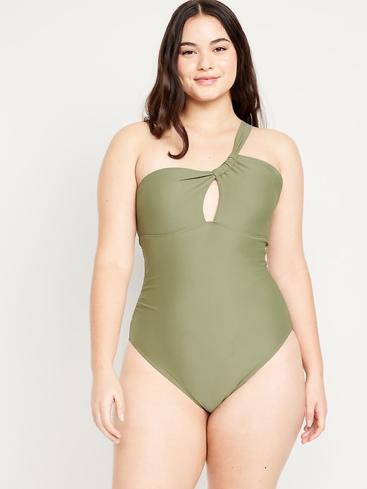 Image number 5 showing, One-Shoulder Cutout Swimsuit