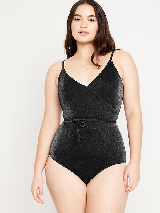 Image number 5 showing, Shine Wrap-Front Swimsuit