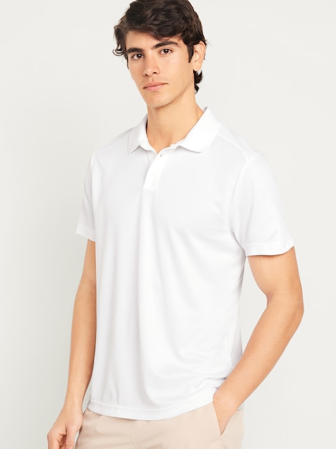 CloudMotion Pique Polo - Calla Lily White
