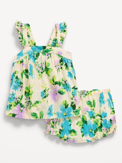 View large product image 1 of 4. Sleeveless Ruffled Dobby Top and Bloomer Shorts for Baby