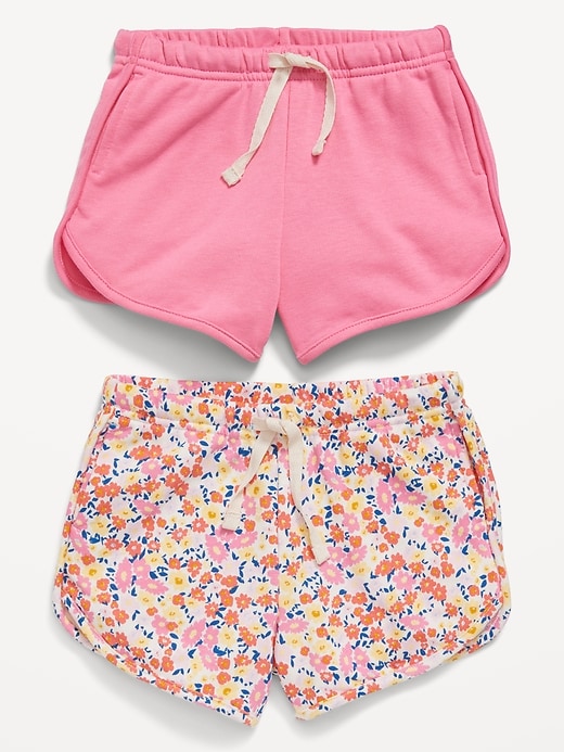 View large product image 2 of 2. Functional Drawstring French Terry Pull-On Shorts for Toddler Girls