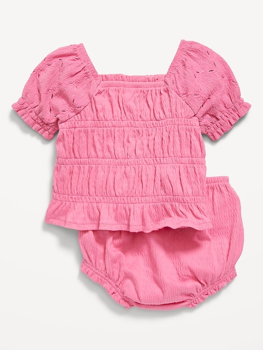 View large product image 2 of 3. Smocked Top & Bloomer Shorts Set for Baby