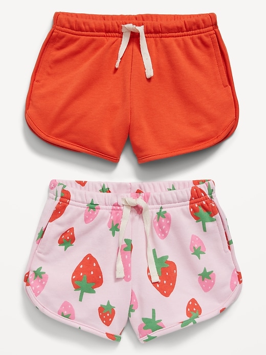 View large product image 2 of 2. Functional Drawstring French Terry Pull-On Shorts for Toddler Girls