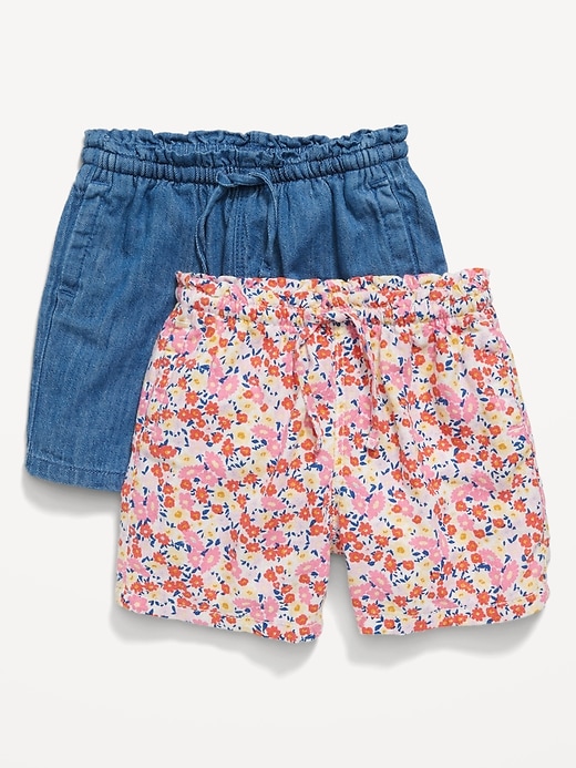 View large product image 1 of 2. Linen-Blend Pull-On Shorts 2-Pack for Toddler Girls