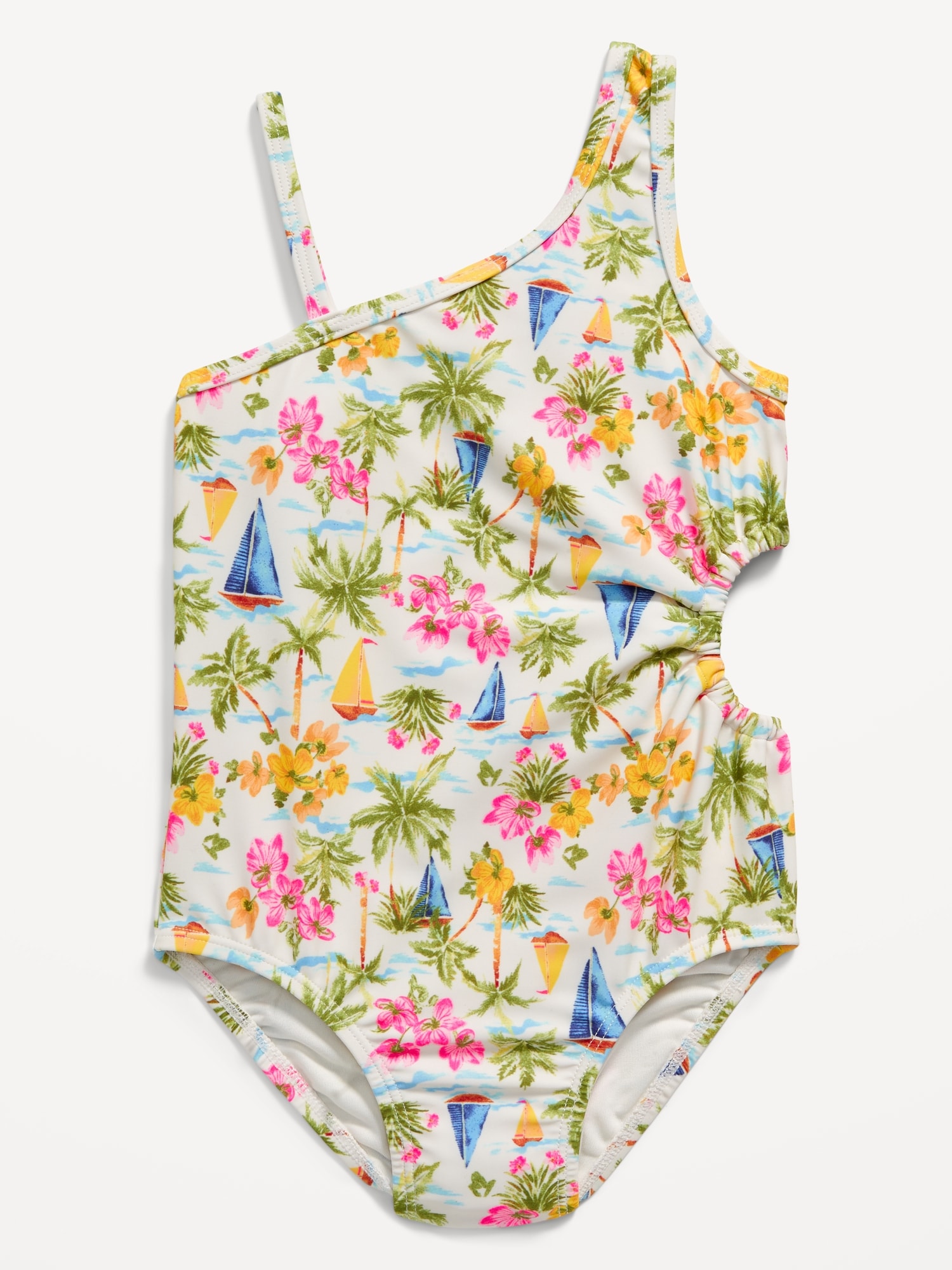 Side Cutout One-Piece Swimsuit for Toddler Girls