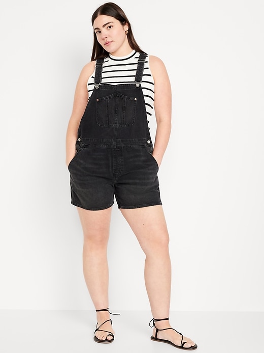 Image number 5 showing, Slouchy Jean Shortalls -- 3.5-inch inseam
