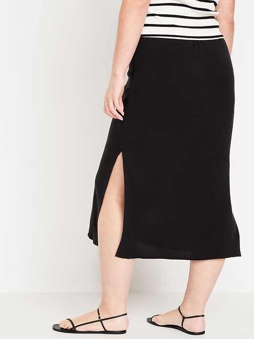 Image number 5 showing, High-Waisted Midi Slip Skirt