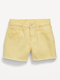 View large product image 4 of 4. High-Waisted Pop-Color Frayed-Hem Shorts for Girls