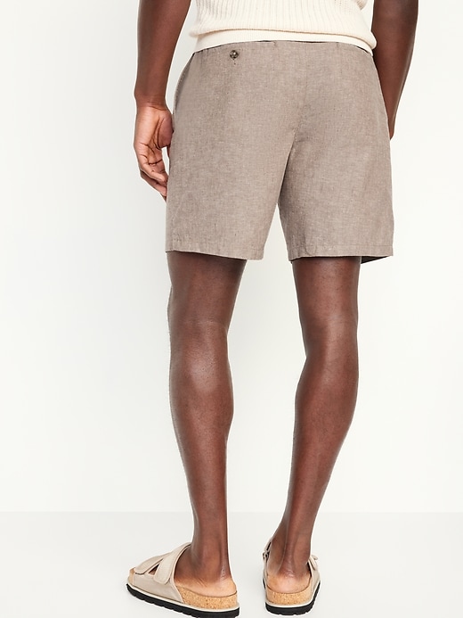 Image number 5 showing, Slim Linen-Blend Chino Shorts -- 7-inch inseam