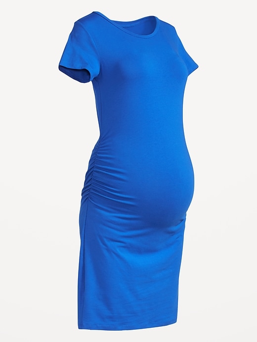 Image number 3 showing, Maternity Short-Sleeve Bodycon Dress