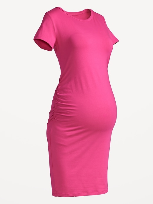 Image number 2 showing, Maternity Short-Sleeve Bodycon Dress