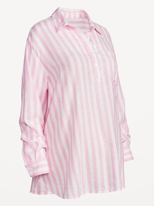 Image number 8 showing, Maternity Boyfriend Popover Shirt
