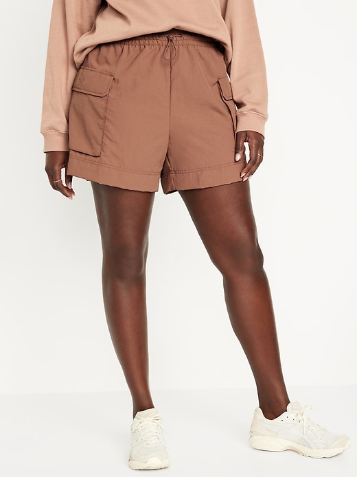 Image number 5 showing, High-Waisted Cargo Utility Shorts -- 5-inch inseam