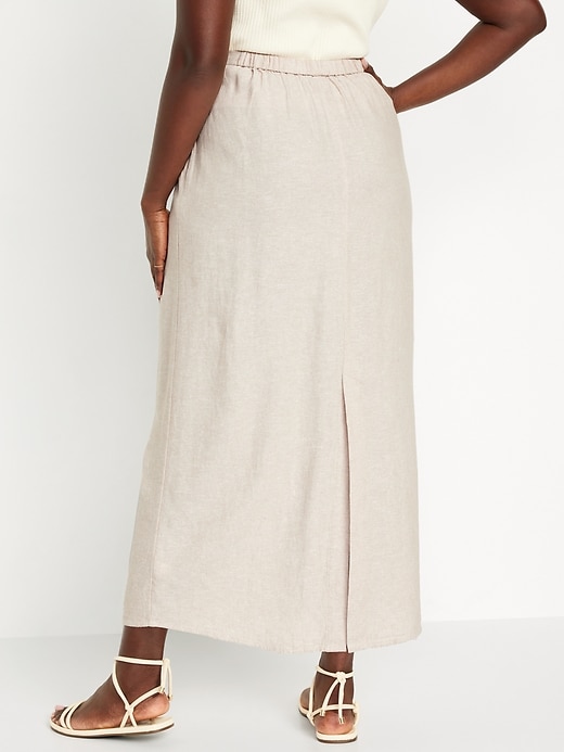 Image number 6 showing, High-Waisted Linen-Blend Maxi Skirt