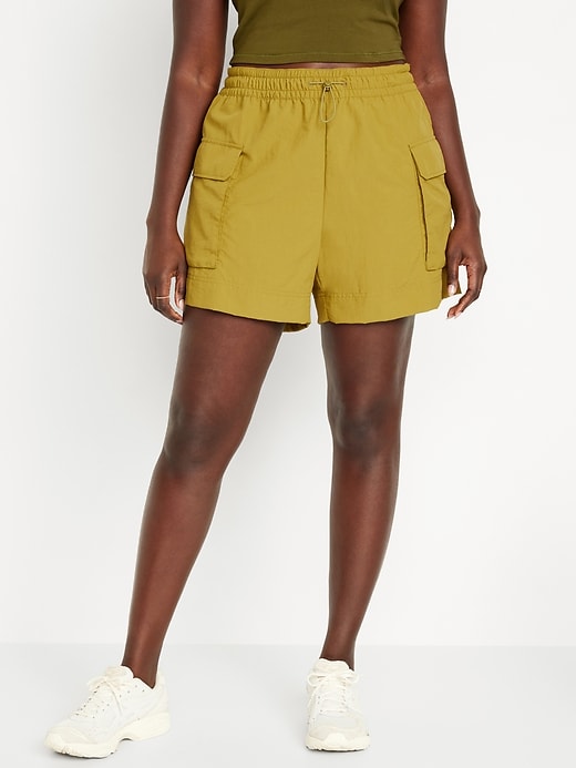 Image number 5 showing, High-Waisted Cargo Utility Shorts -- 5-inch inseam