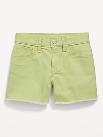 View large product image 4 of 4. High-Waisted Pop-Color Frayed-Hem Shorts for Girls