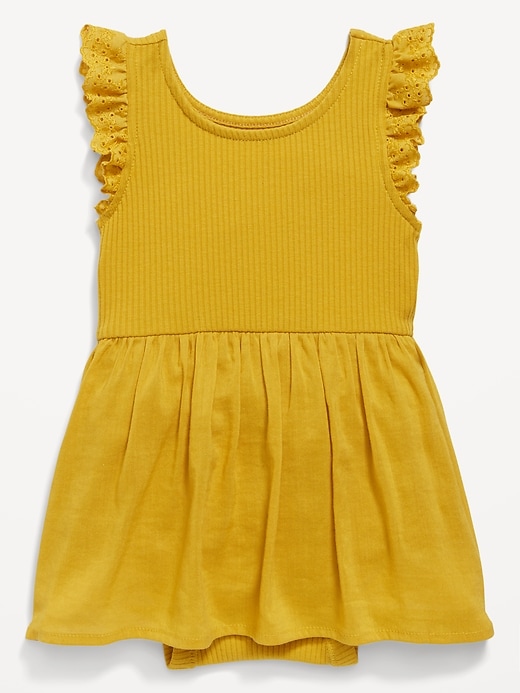 View large product image 1 of 1. Sleeveless Ruffle-Trim Bodysuit Flared Dress for Baby