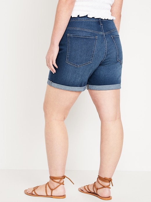Image number 6 showing, High-Waisted Wow Jean Shorts -- 5-inch inseam