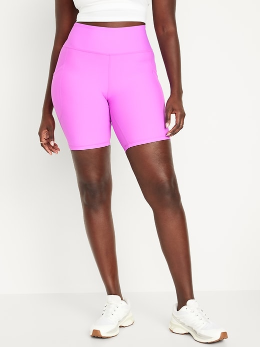 Image number 5 showing, High-Waisted PowerSoft Biker Shorts -- 8-inch inseam