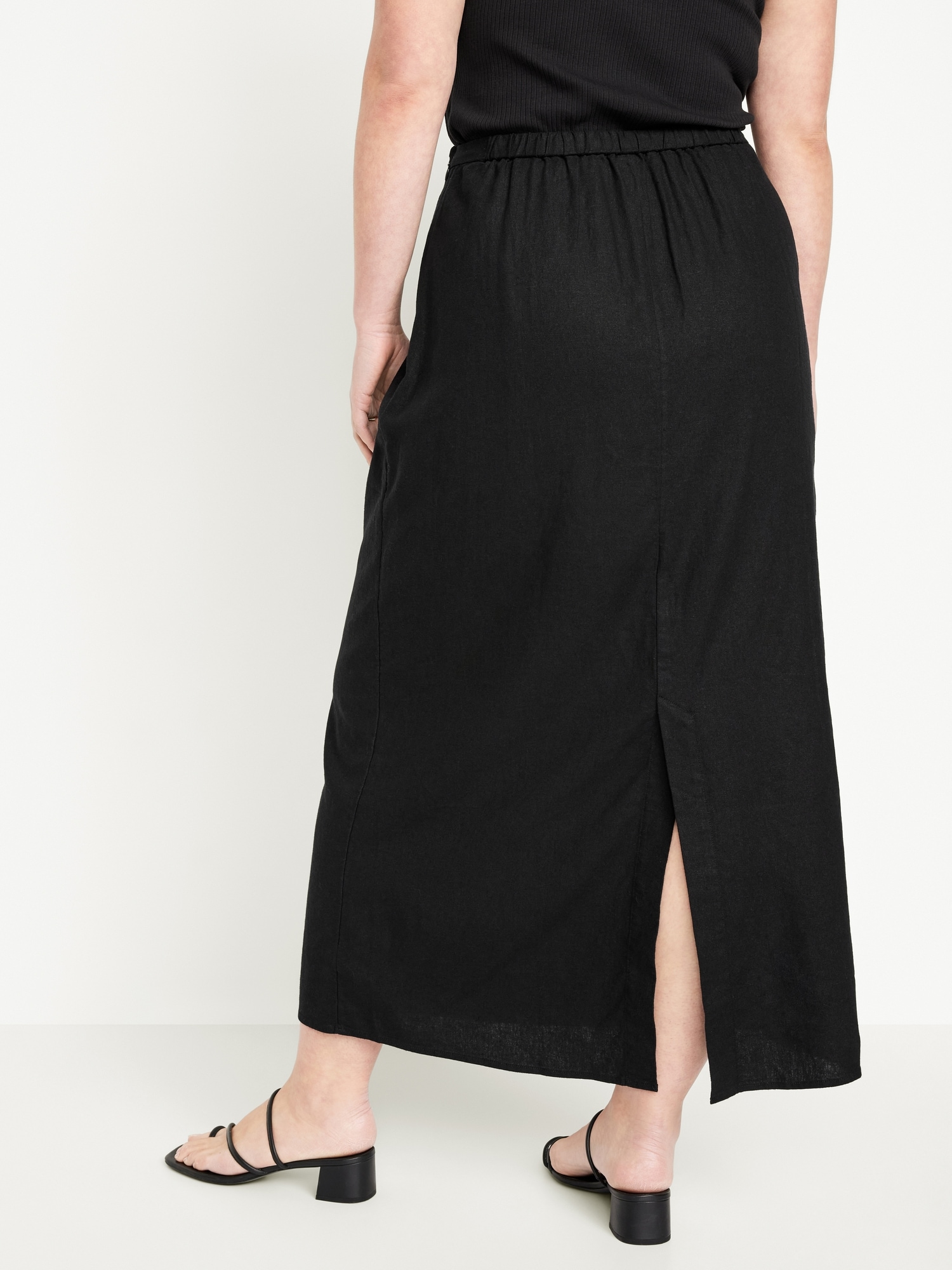 High-Waisted Linen-Blend Maxi Skirt | Old Navy