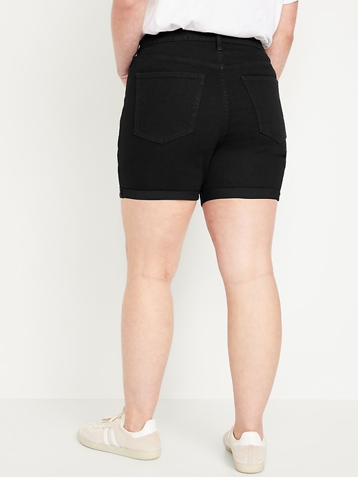 Image number 6 showing, High-Waisted Wow Jean Shorts -- 5-inch inseam