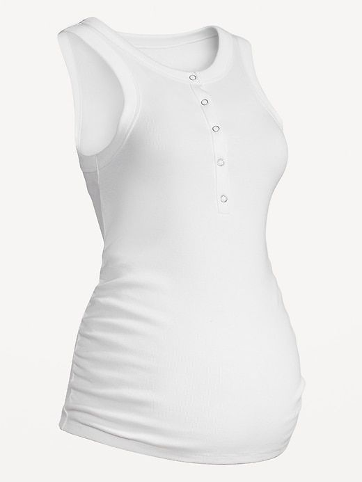 Image number 6 showing, Maternity High-Neck Henley Tank Top
