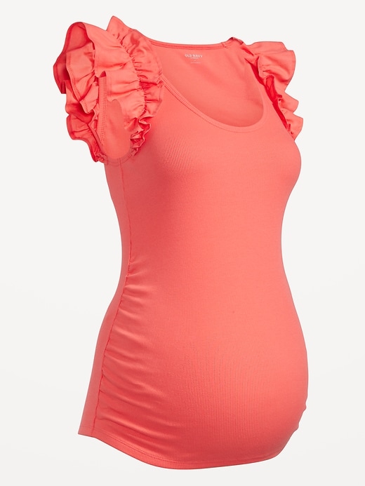 Image number 2 showing, Maternity Ruffle-Trim Combination Top