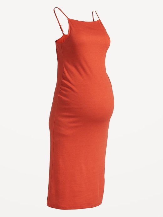 Image number 7 showing, Maternity High Neck Rib-Knit Midi Dress