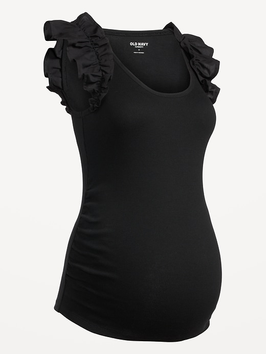 Image number 4 showing, Maternity Ruffle-Trim Combination Top