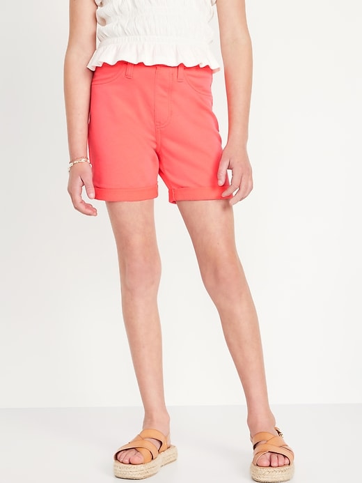View large product image 1 of 4. French Terry Rolled-Cuff Midi Shorts for Girls