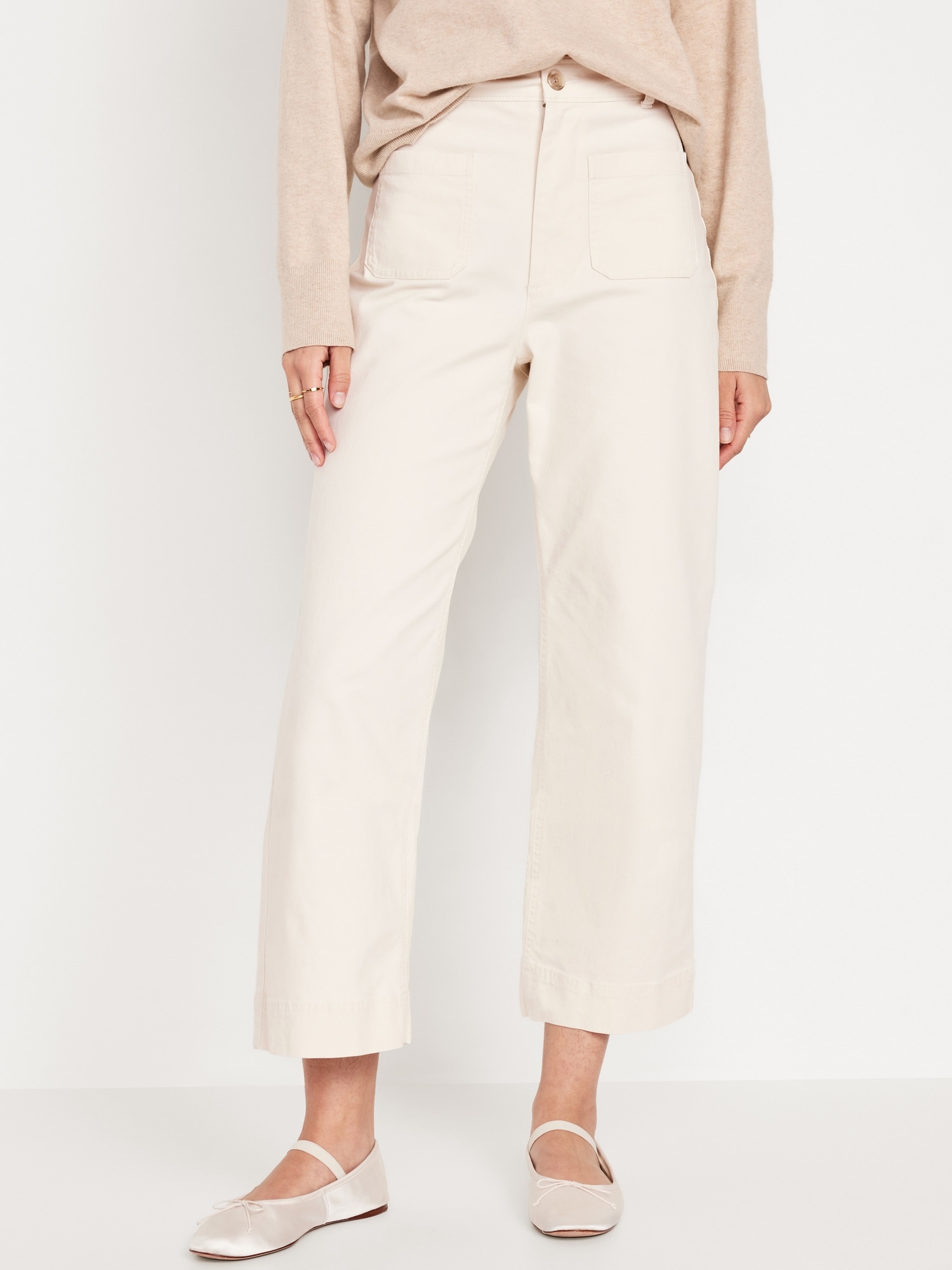 High-Waisted Cropped Wide-Leg Pants | Old Navy