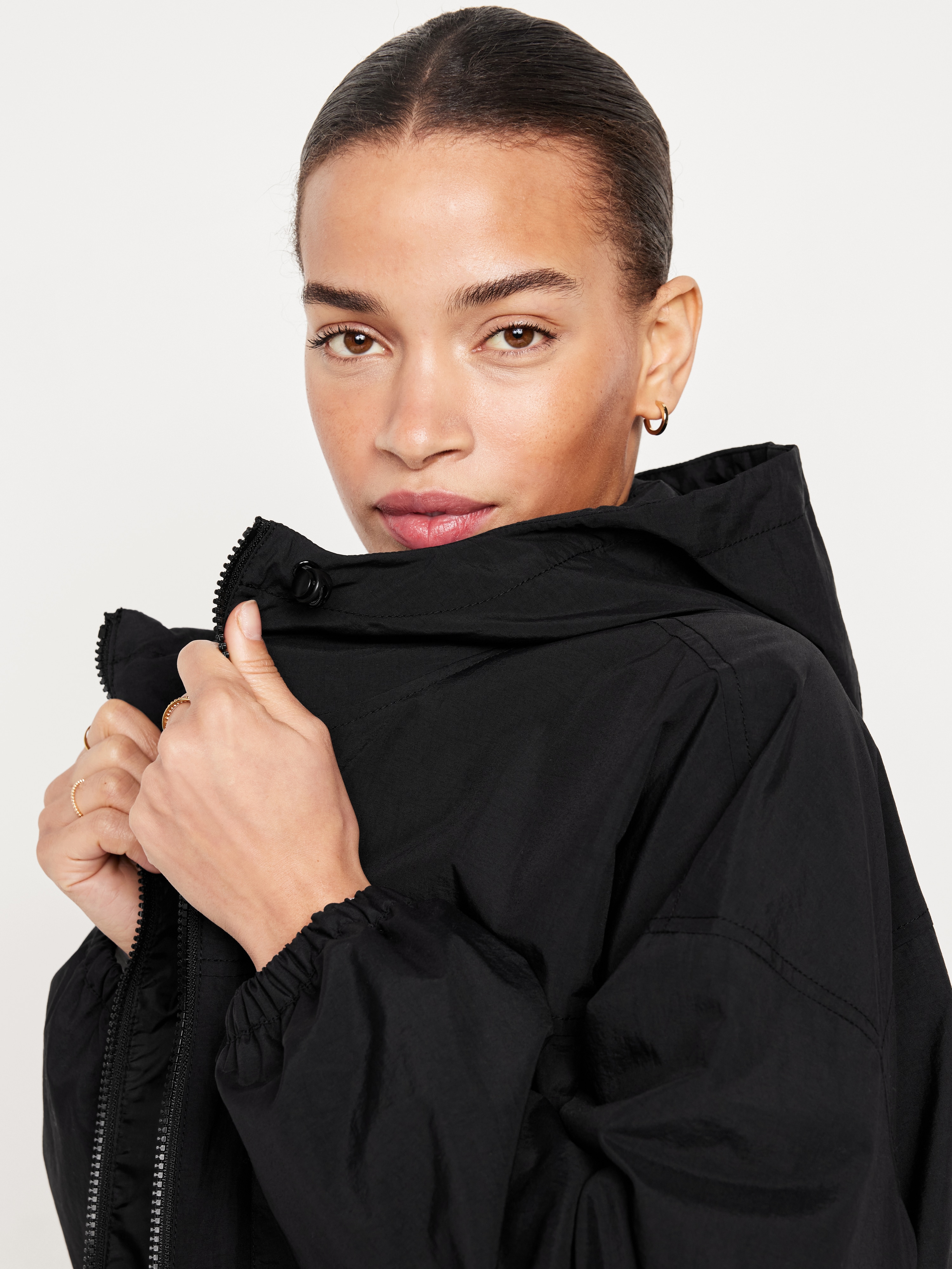 Cinched-Waist Nylon Performance Jacket | Old Navy