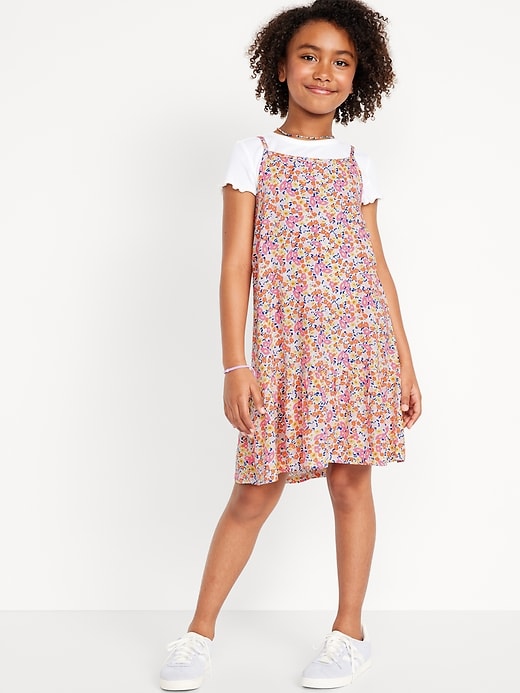 View large product image 1 of 4. Sleeveless Ruffled-Hem Dress and T-Shirt Set for Girls